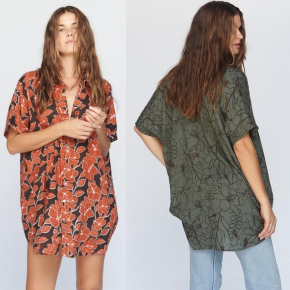 Rare acacia mombasa lei day blouse shirtdress P XS - Picture 12 of 15